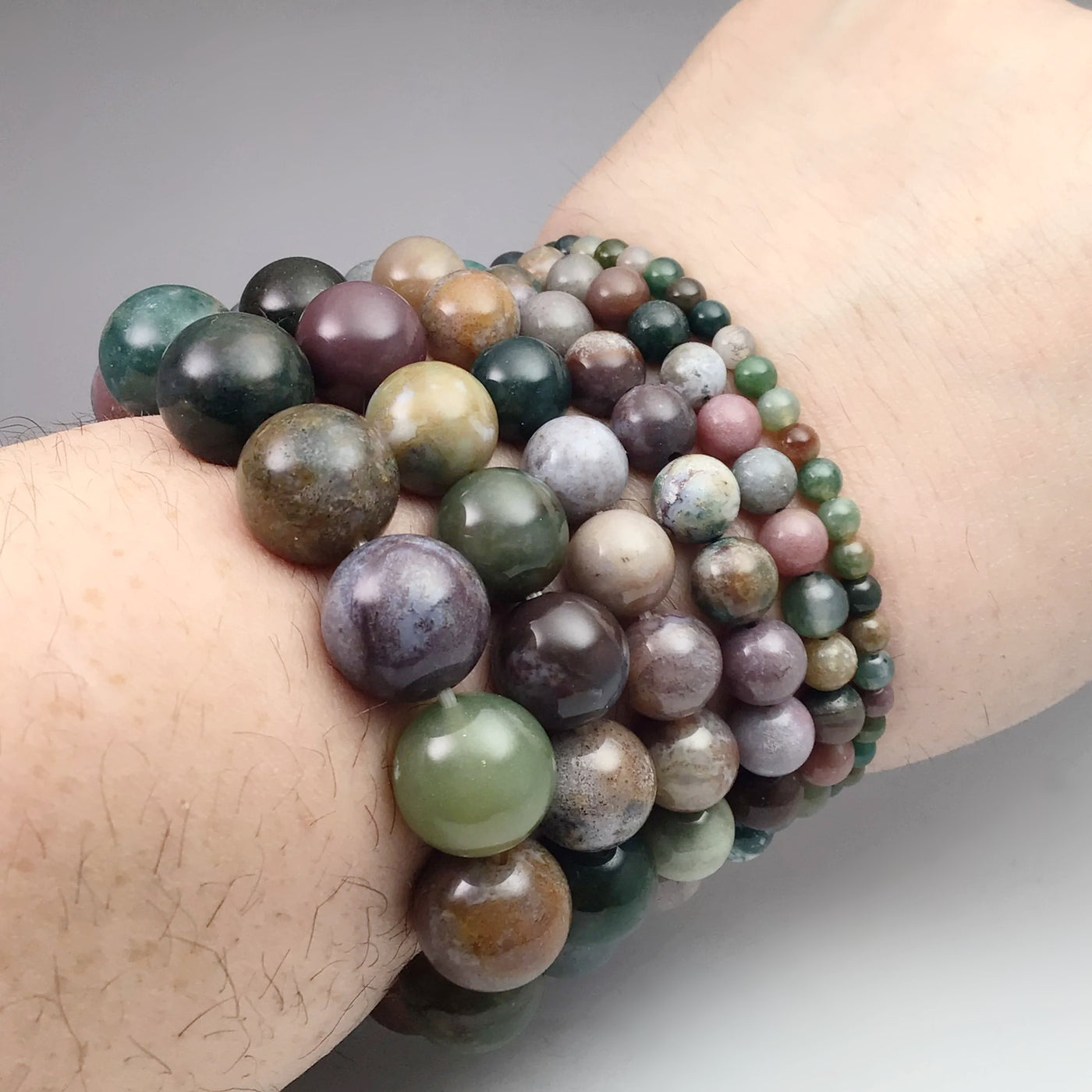 Indian Agate Beaded Bracelet