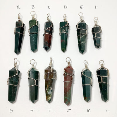 Wire Wrapped Bloodstone Pendant