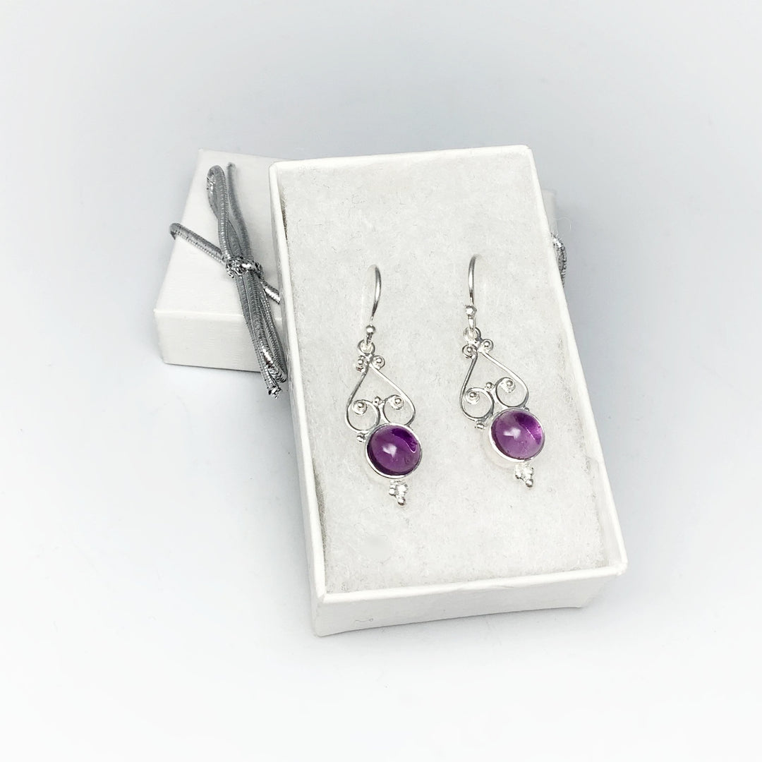 Amethyst Dangle Earrings - Rocks and Gems Canada