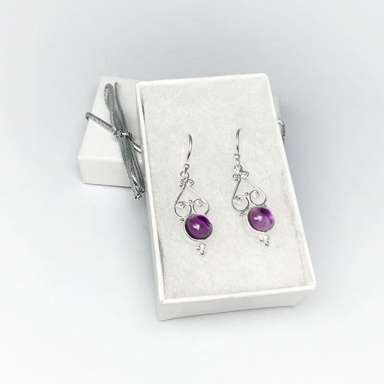 Amethyst Dangle Earrings - Rocks and Gems Canada