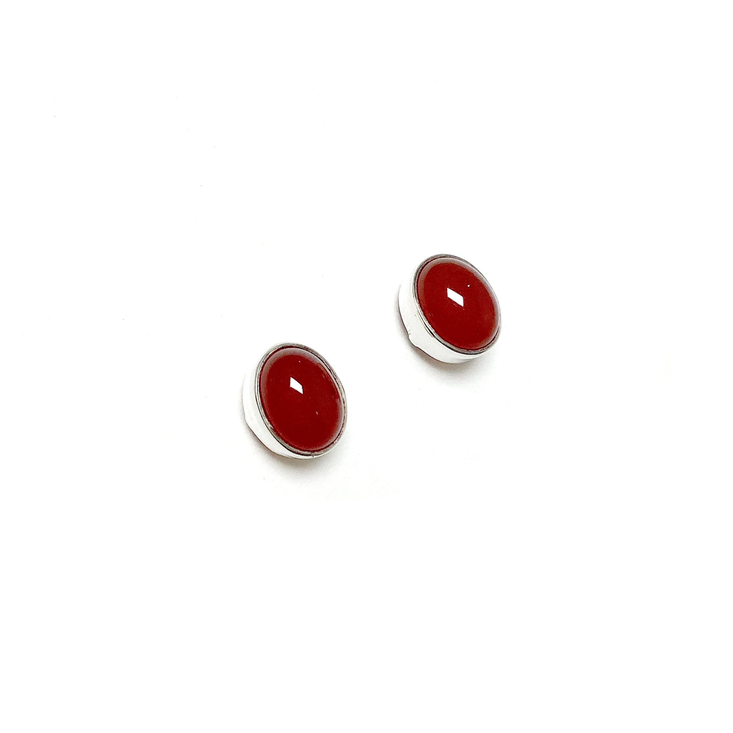 Carnelian Agate Stud Earrings - Rocks and Gems Canada