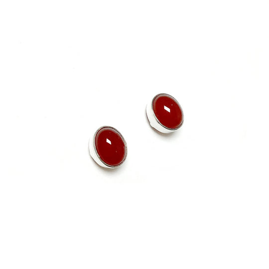 Carnelian Agate Stud Earrings - Rocks and Gems Canada
