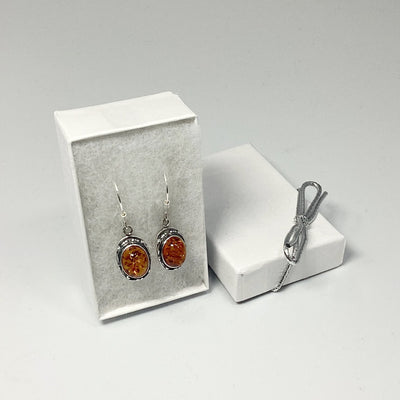 Cognac Amber Dangle Earrings