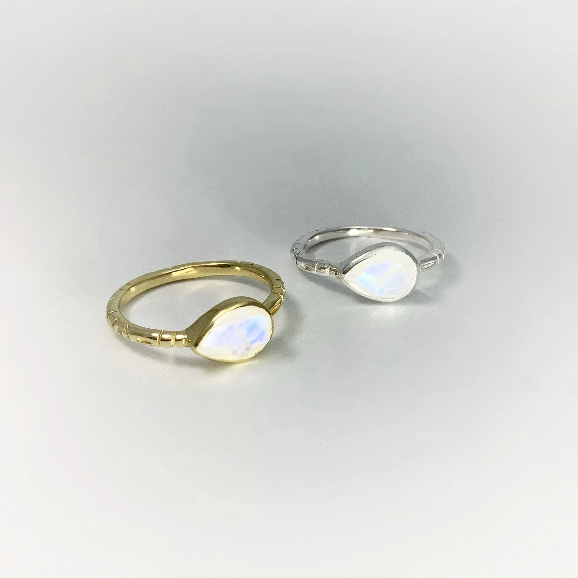 Rainbow Moonstone Ring - Rocks and Gems Canada
