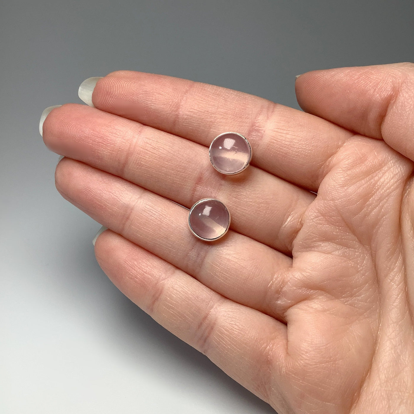 Rose Quartz Stud Earrings