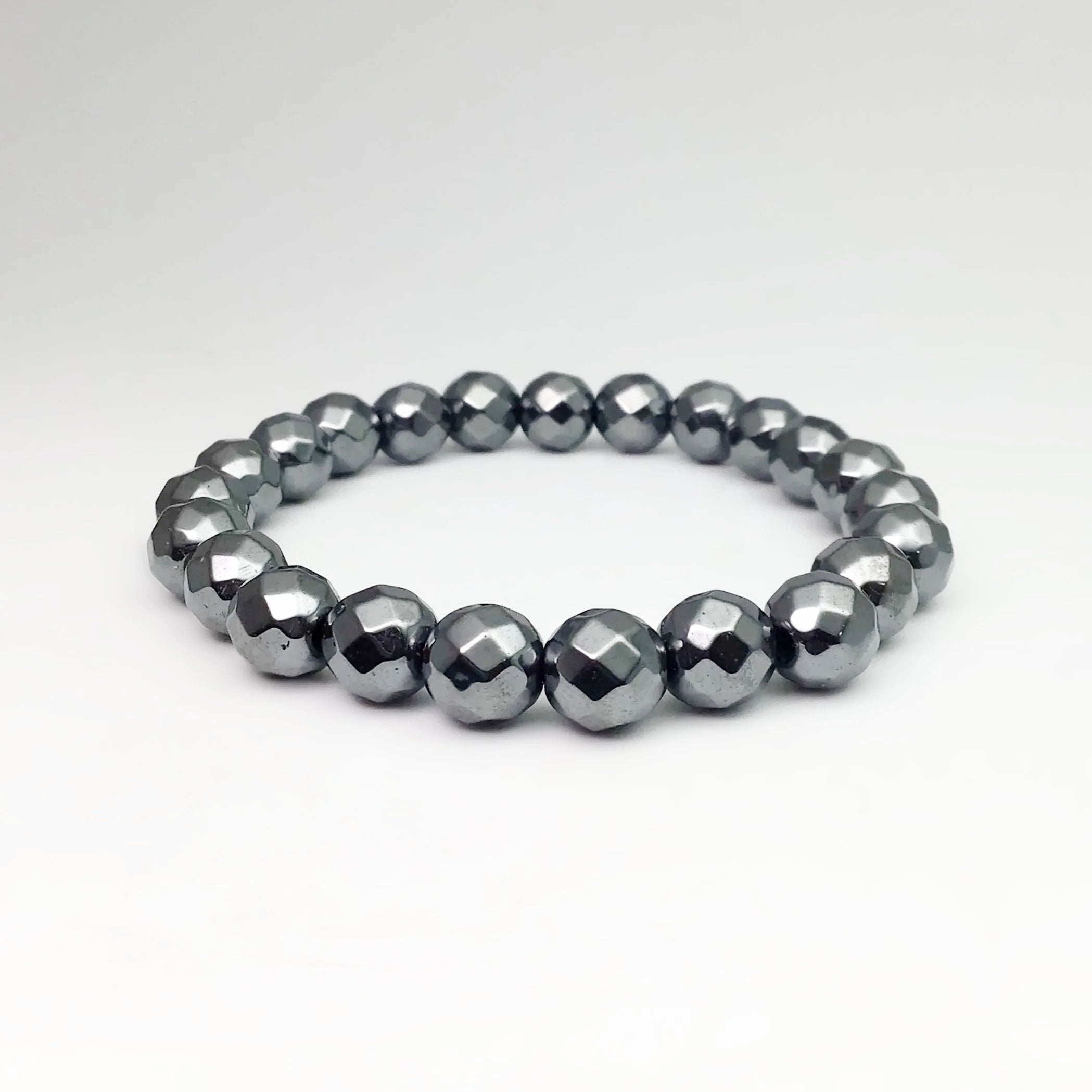 Hematite Faceted Beaded Bracelet - Rocks and Gems Canada