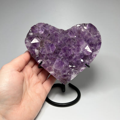 Amethyst Druze Cluster Heart On Stand