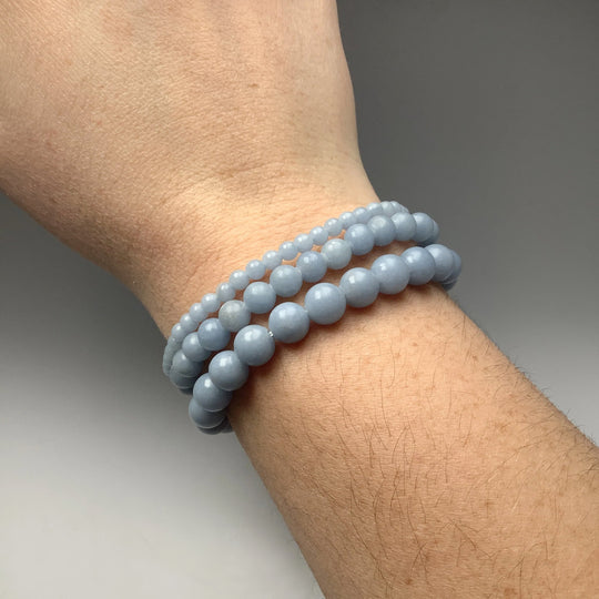 Angelite Beaded Bracelet - Rocks and Gems Canada