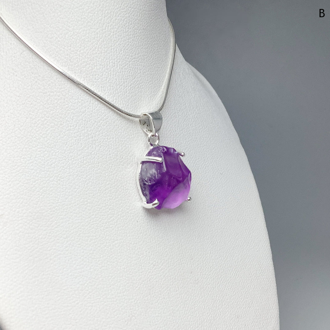 Raw Amethyst Pendant - Rocks and Gems Canada