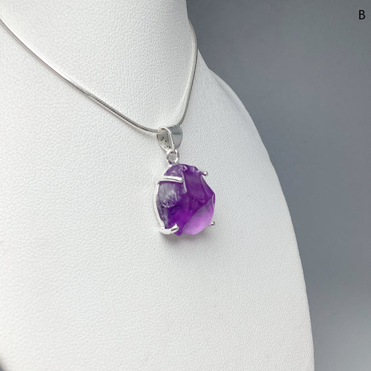 Raw Amethyst Pendant - Rocks and Gems Canada