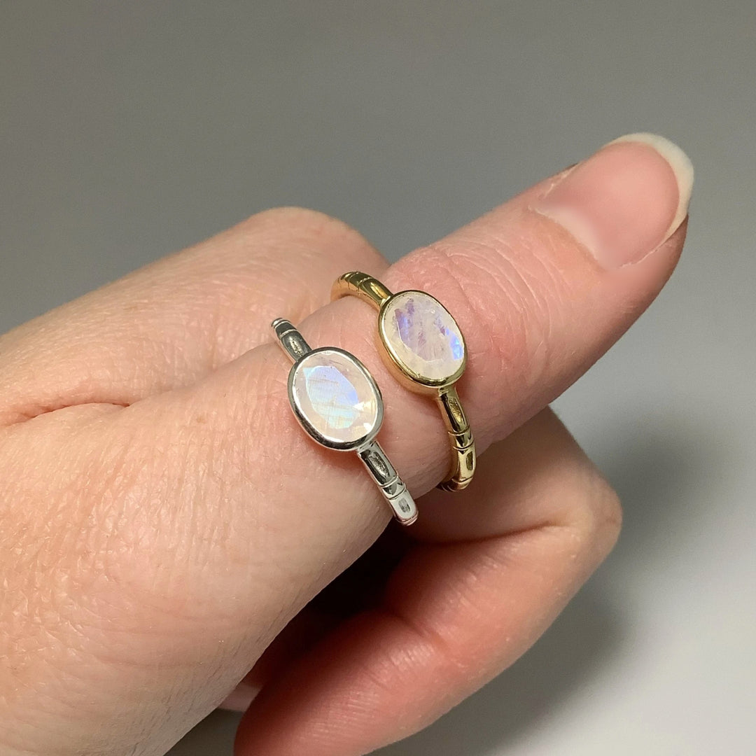 Rainbow Moonstone Ring - Rocks and Gems Canada
