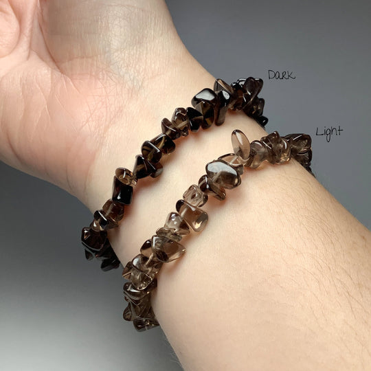 Smoky Quartz Chip Beaded Bracelet - Rocks and Gems Canada