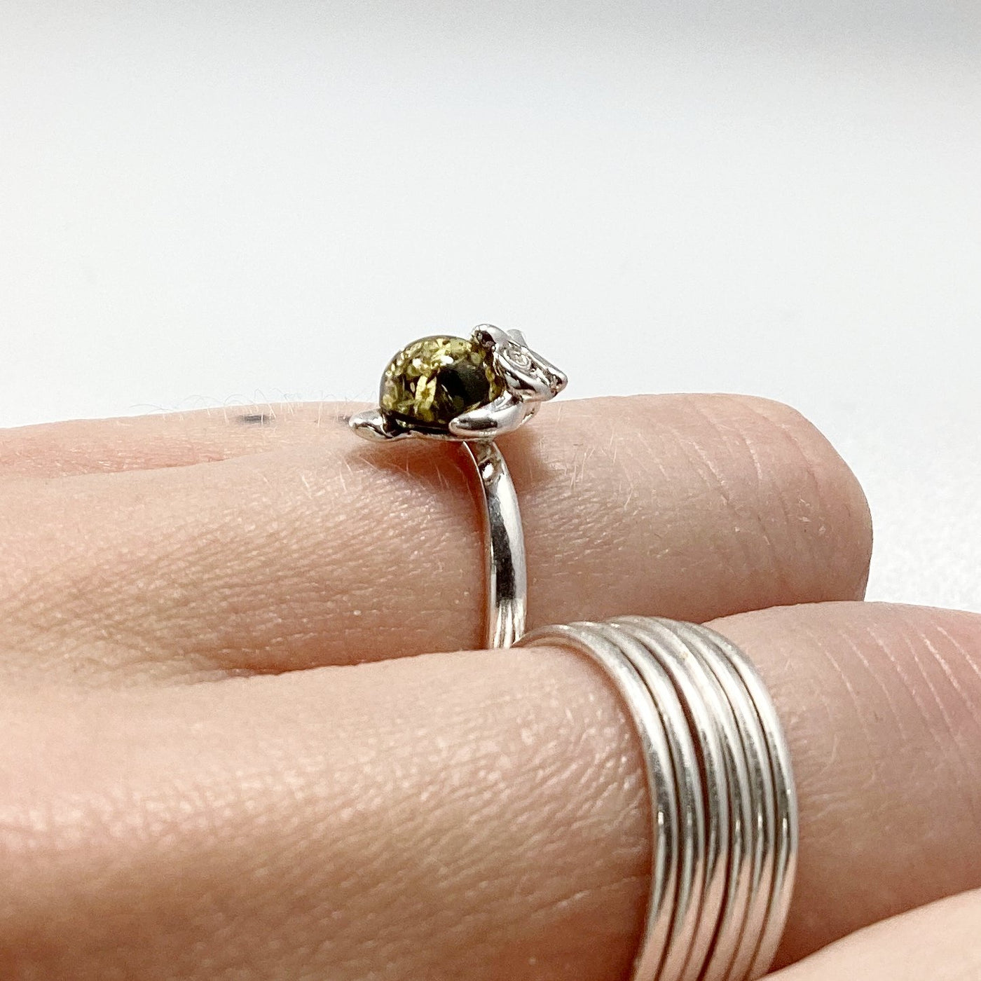 Green Amber Ring