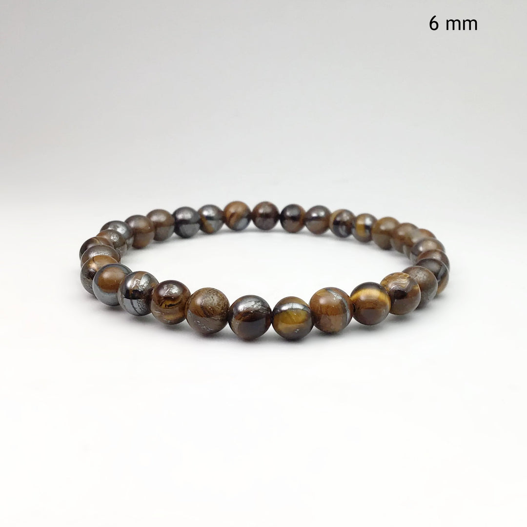 Brown Gold Tiger Iron Beaded Bracelet - Rocks and Gems Canada