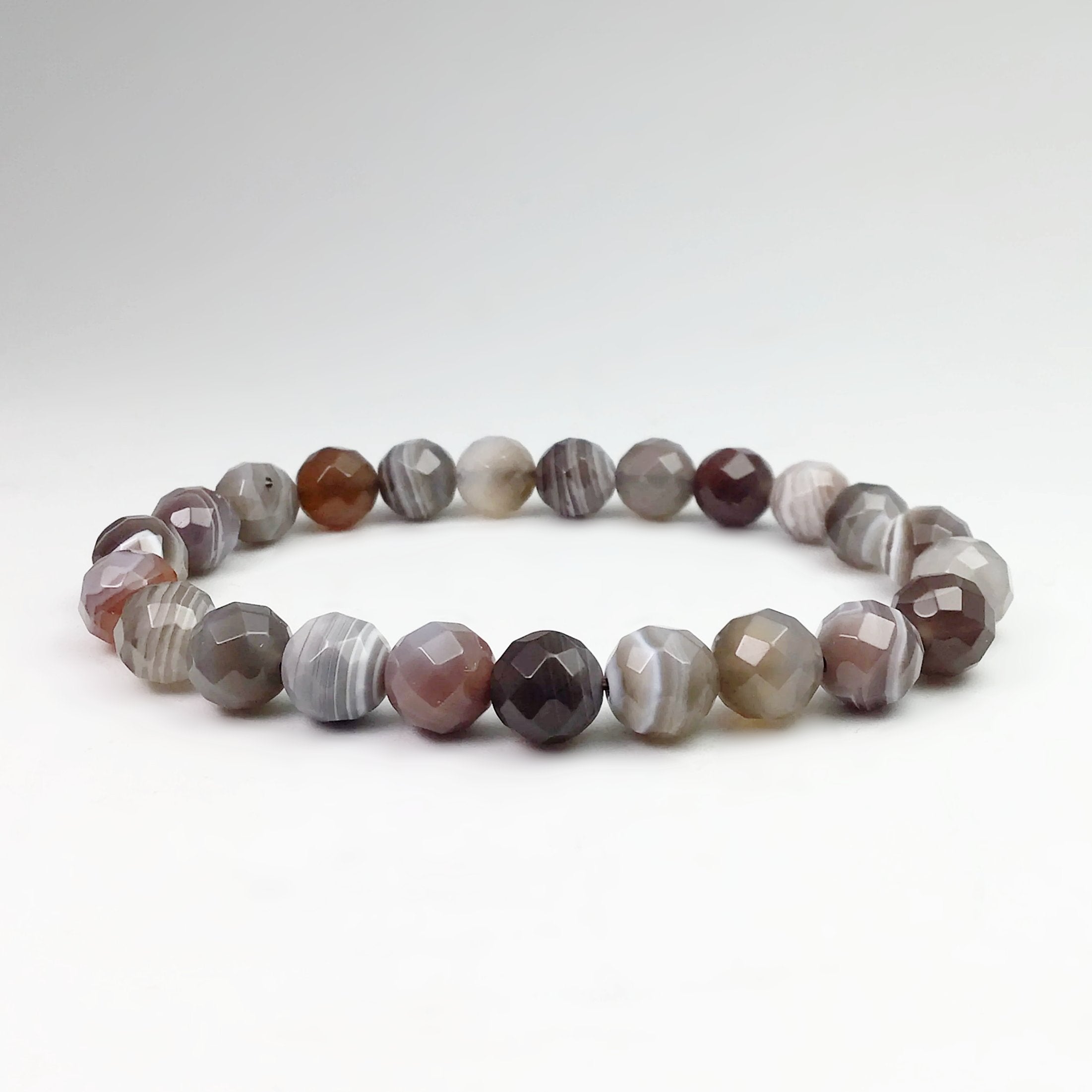 Botswana Agate Faceted Beaded Bracelet - Rocks and Gems Canada