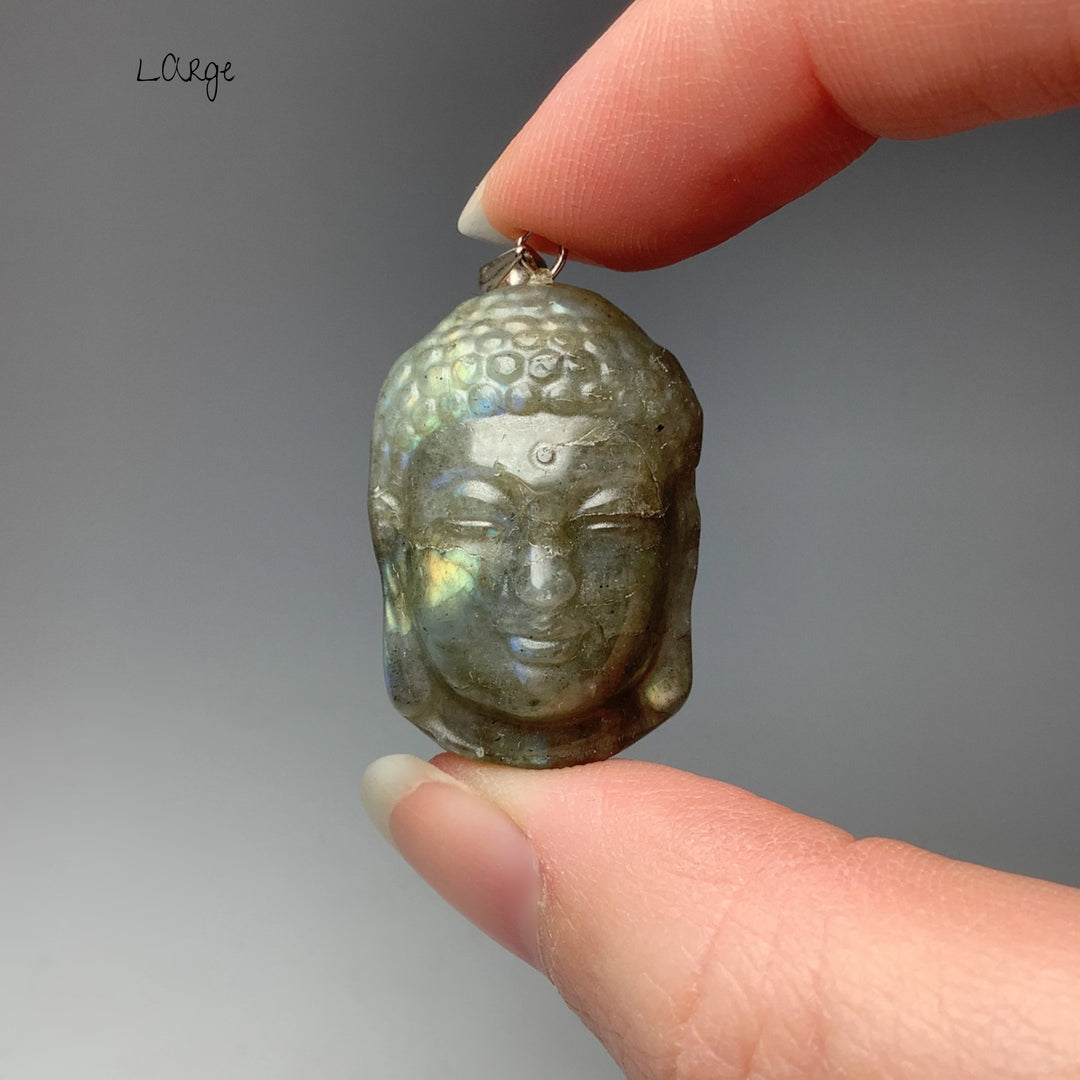 Labradorite Buddha Head Pendant - Rocks and Gems Canada