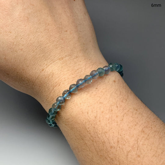 Blue Fluorite Faceted Beaded Bracelet - Rocks and Gems Canada
