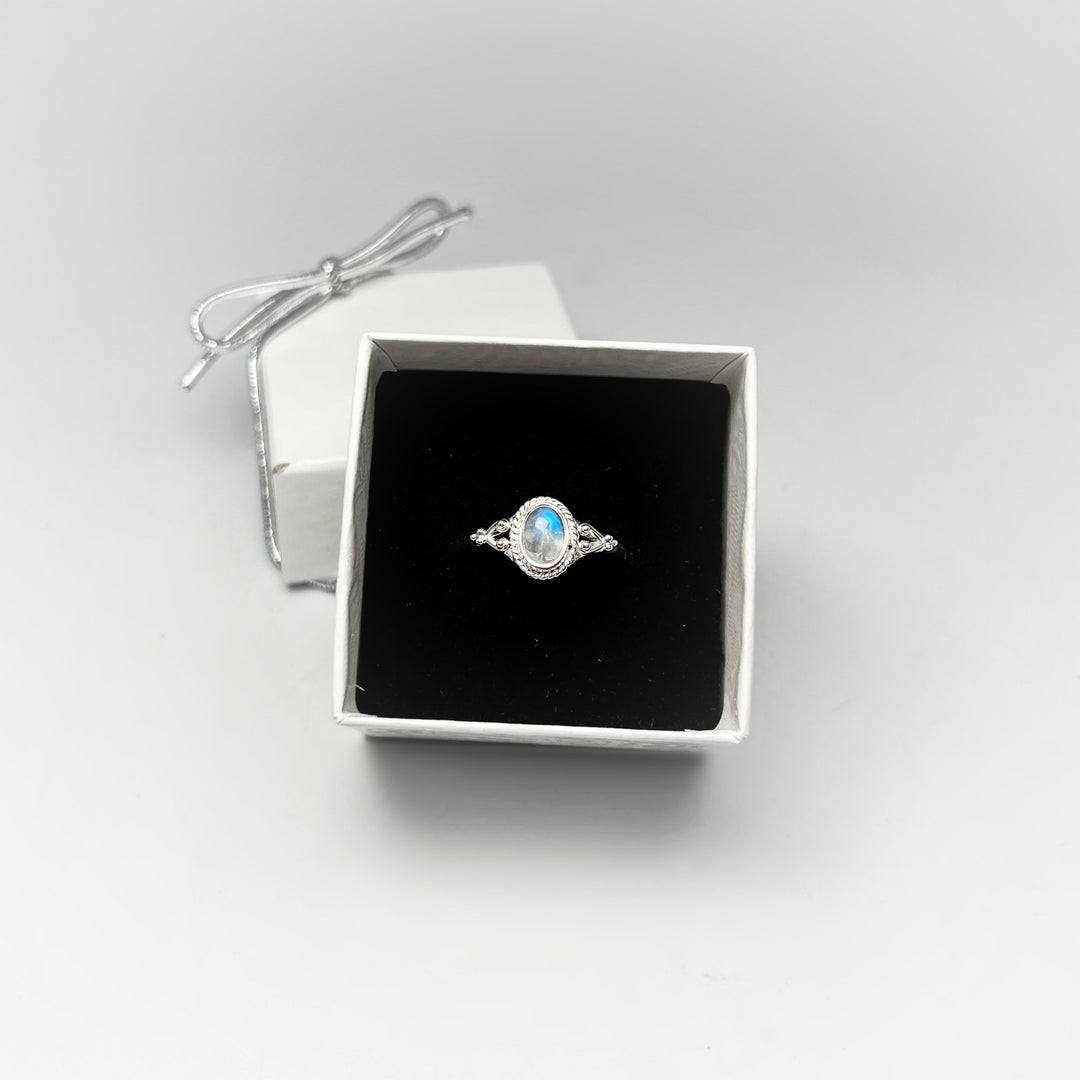 Rainbow Moonstone Ring - Rocks and Gems Canada