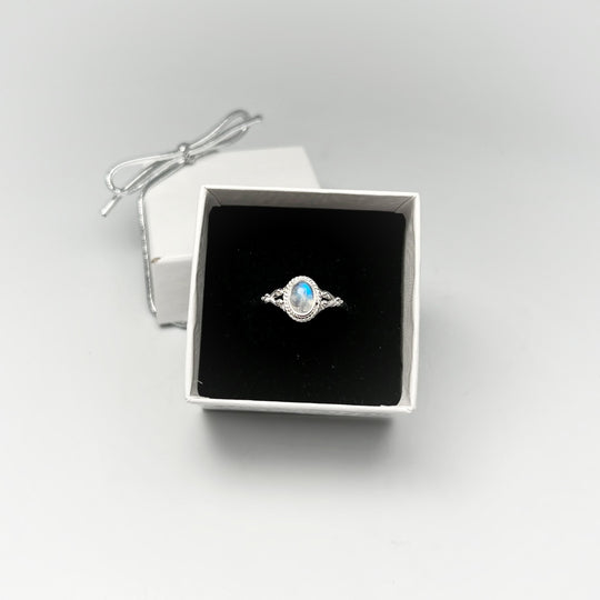 Rainbow Moonstone Ring - Rocks and Gems Canada