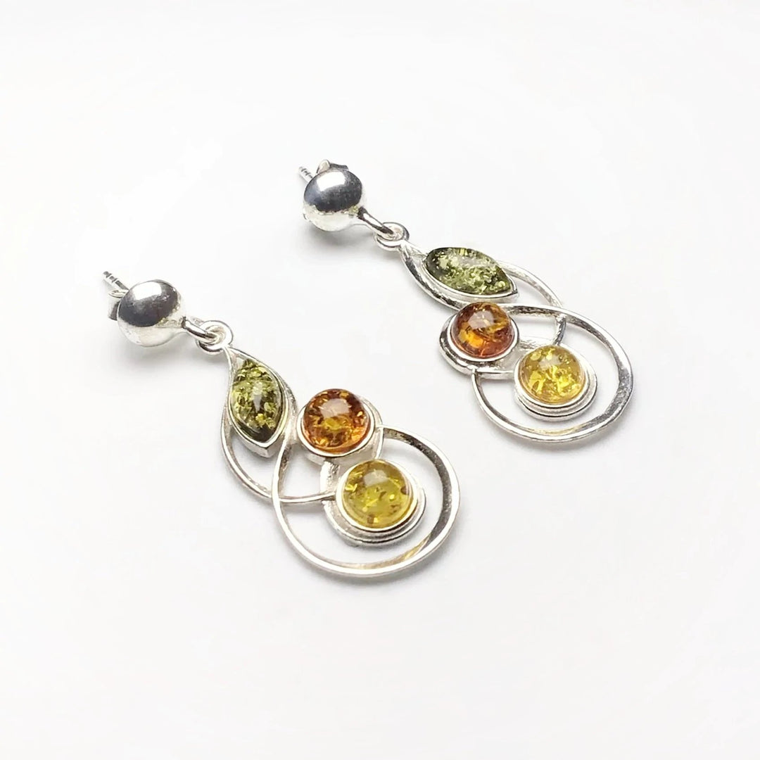 Mixed Amber Stud Earrings - Rocks and Gems Canada