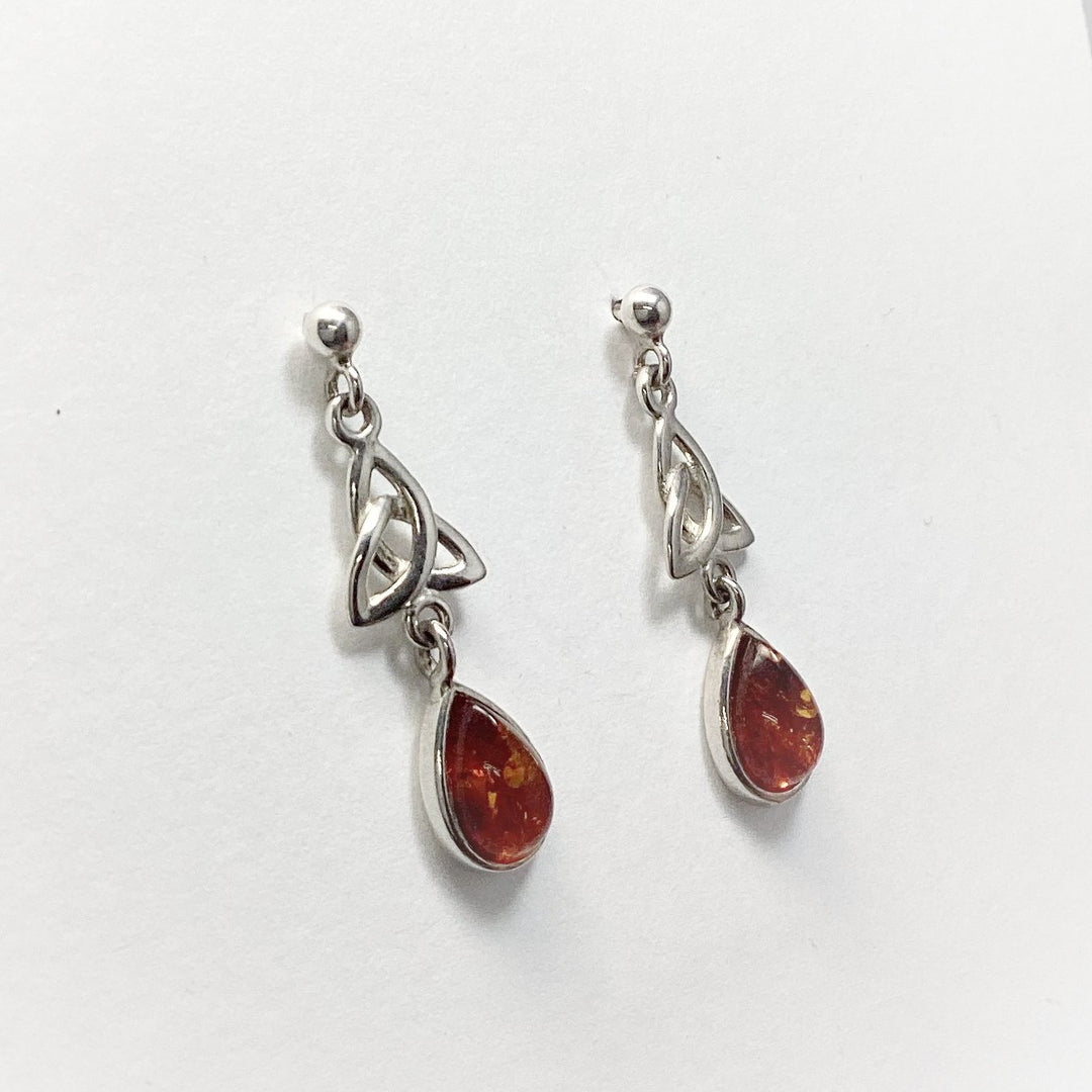 Cognac Amber Stud Earrings - Rocks and Gems Canada