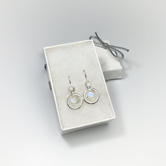 Rainbow Moonstone Dangle Earrings - Rocks and Gems Canada