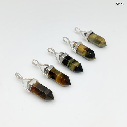 Blue Gold Tiger Eye Double Terminated Point Pendant - Rocks and Gems Canada