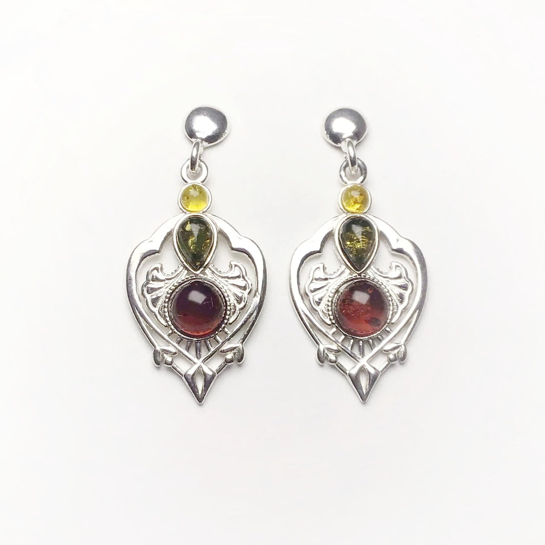 Mixed Amber Stud Earrings - Rocks and Gems Canada