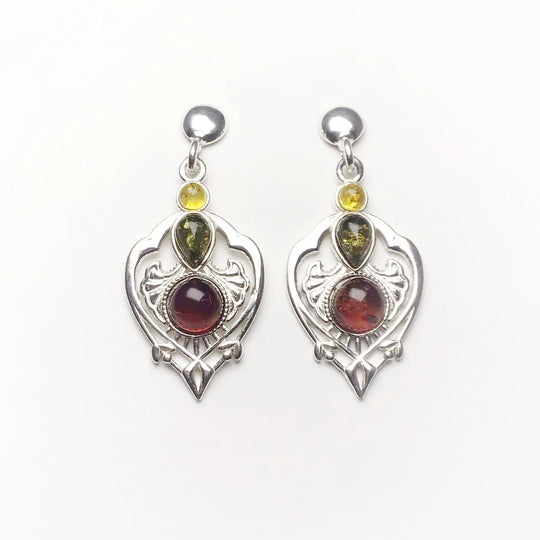 Mixed Amber Stud Earrings - Rocks and Gems Canada