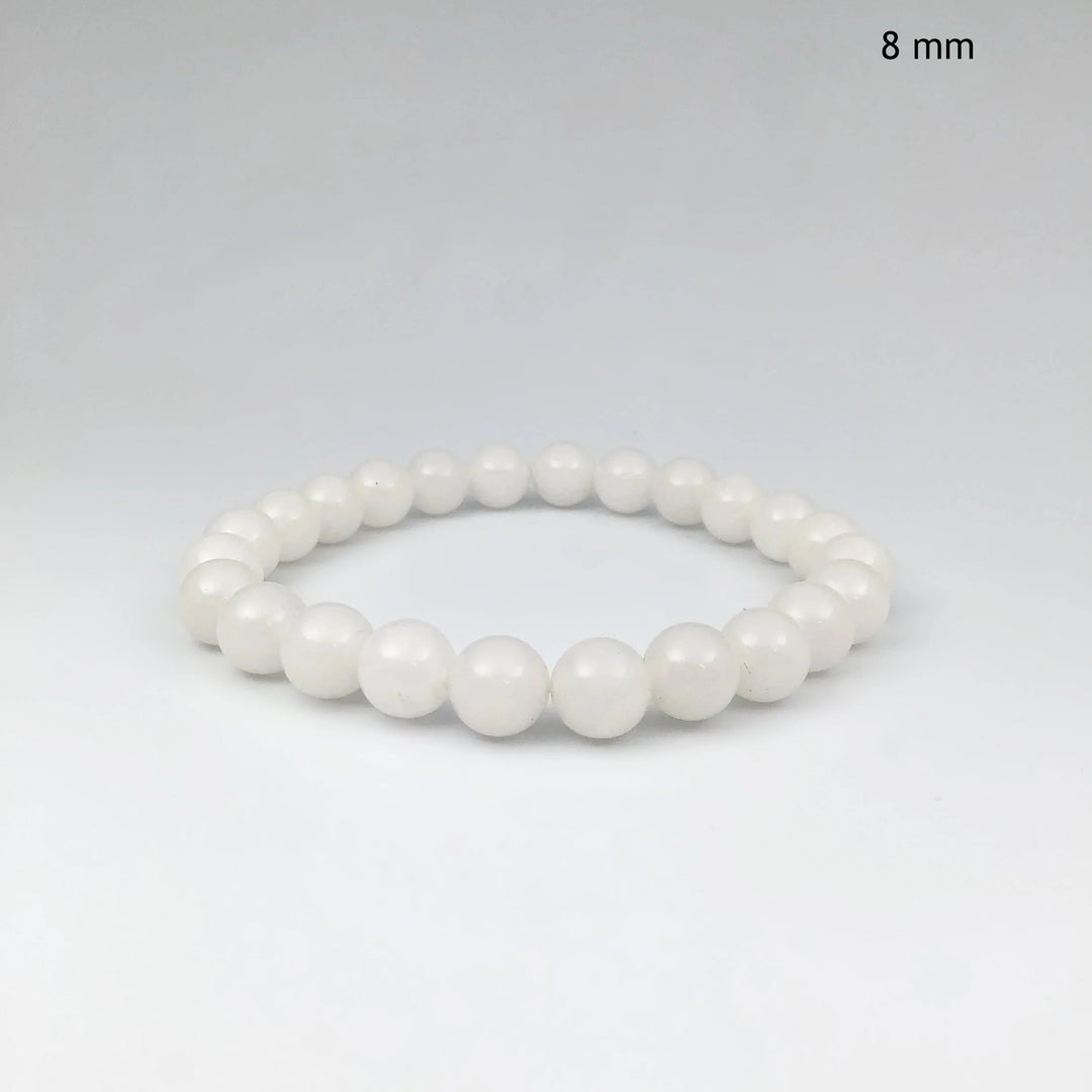 Milky Jade Beaded Bracelet - Rocks and Gems Canada