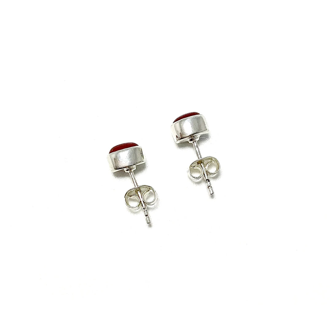 Carnelian Agate Stud Earrings - Rocks and Gems Canada