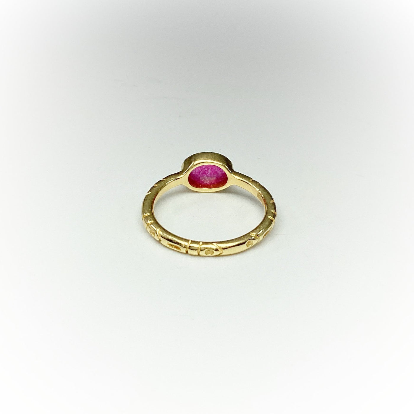 Pink Jade Gold Finish Ring