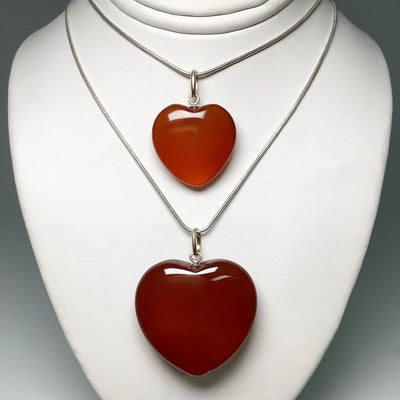 Carnelian Agate Heart Pendant