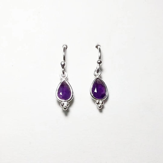 Amethyst Faceted Dangle Earrings - Rocks and Gems Canada
