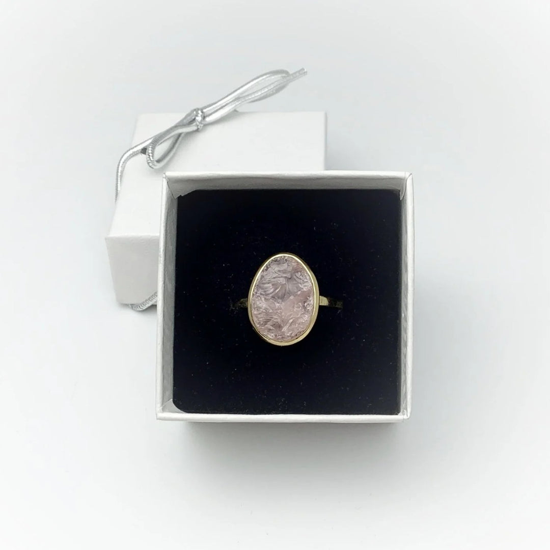 Raw Rose Quartz Ring - Rocks and Gems Canada