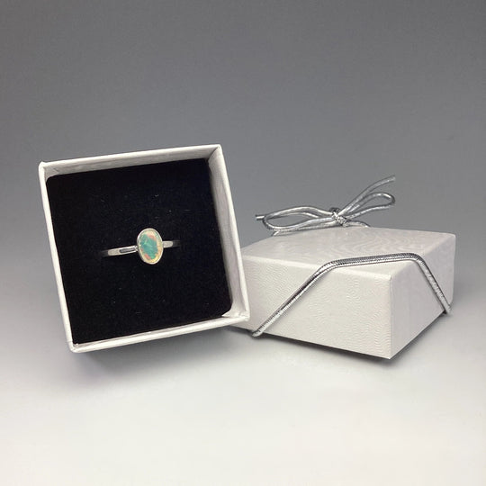 Faceted Ethiopian Fire Opal Ring - Rocks and Gems Canada