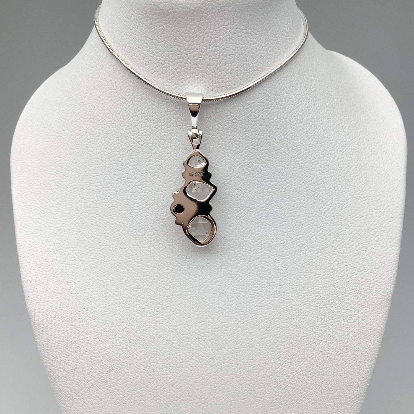 Herkimer Diamond and Black Onyx Pendant