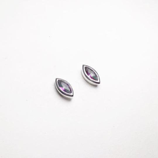 Mystic Topaz Stud Earrings - Rocks and Gems Canada