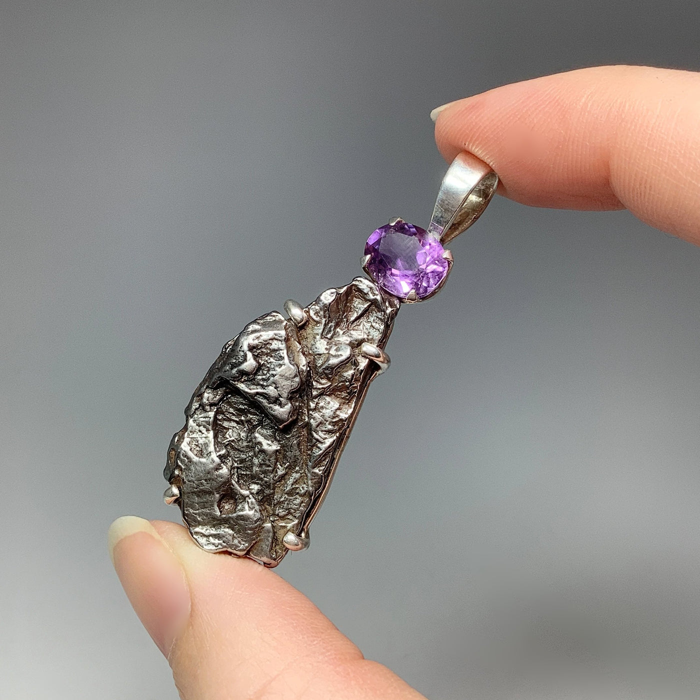 Campo Del Cielo Meteorite and Amethyst Pendant