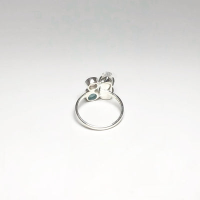 Quartz Point, Aqua Chalcedony and Rose Quartz Ring