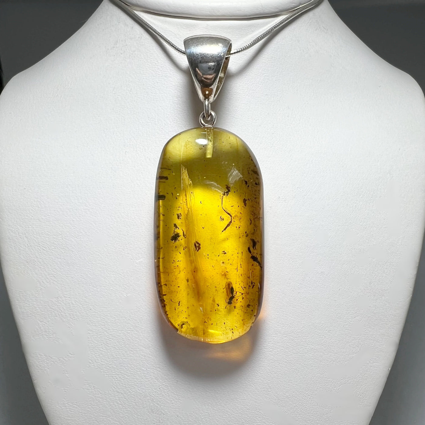 Amber Pendant with Preserved Insect Inclusion