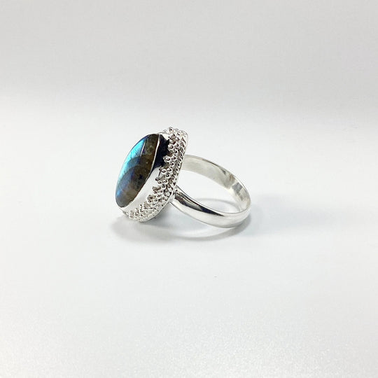 Labradorite Marquise Cut Ring - Rocks and Gems Canada