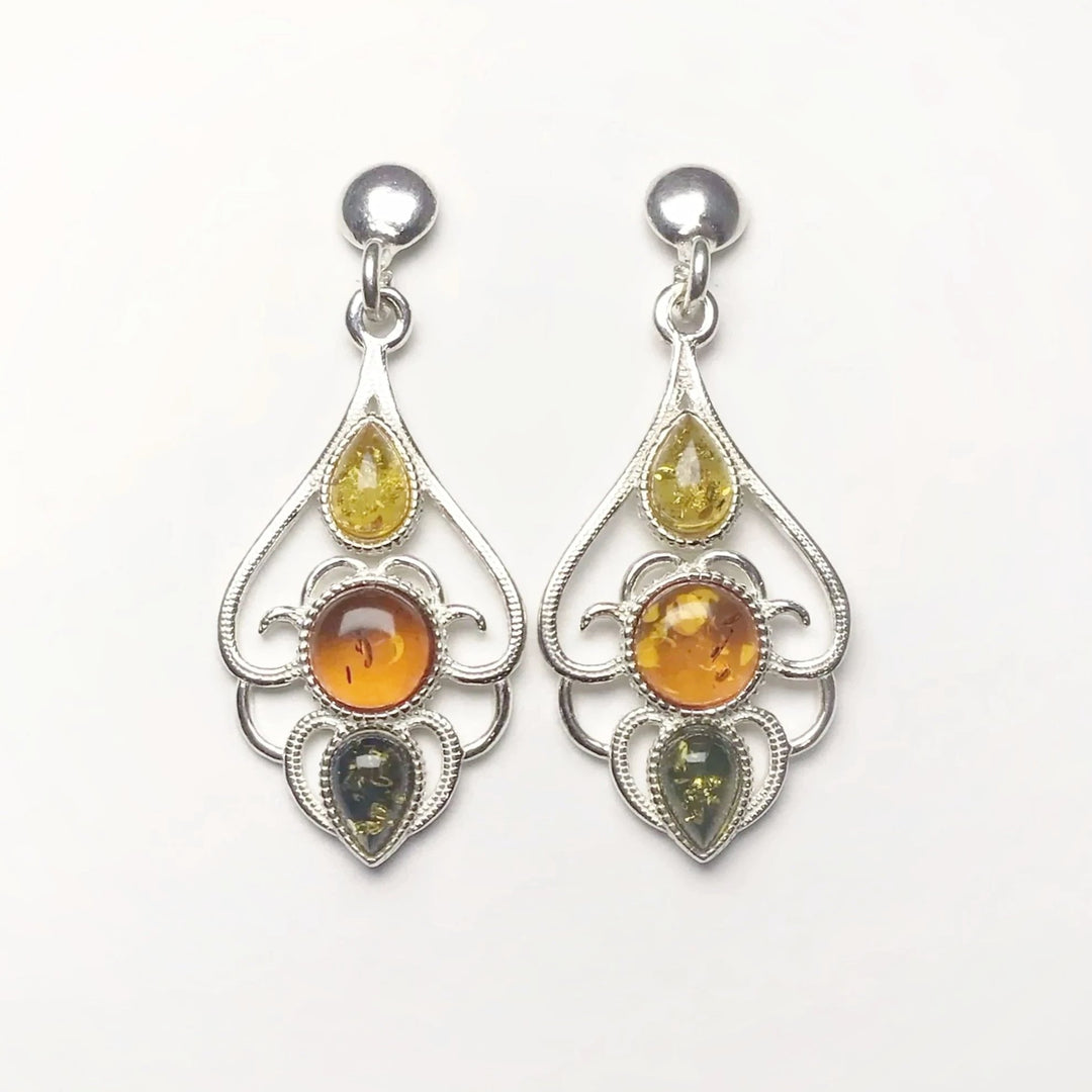 Mixed Amber Stud Earrings - Rocks and Gems Canada