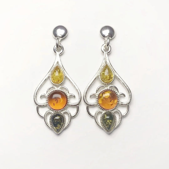 Mixed Amber Stud Earrings - Rocks and Gems Canada