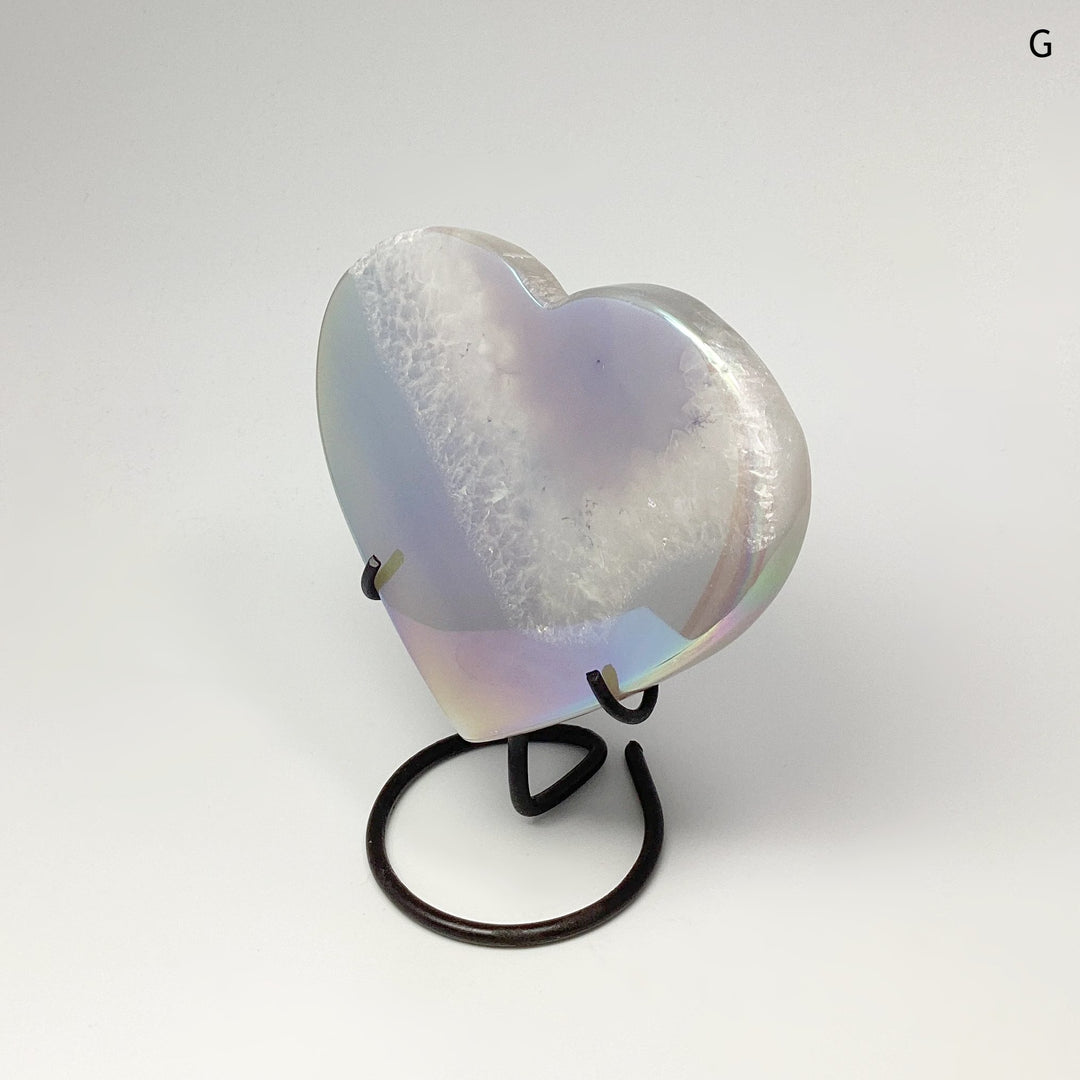 Rainbow Agate Heart on Stand - Rocks and Gems Canada