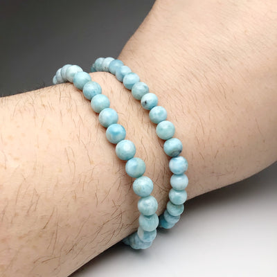 Larimar Beaded Bracelet - 6mm