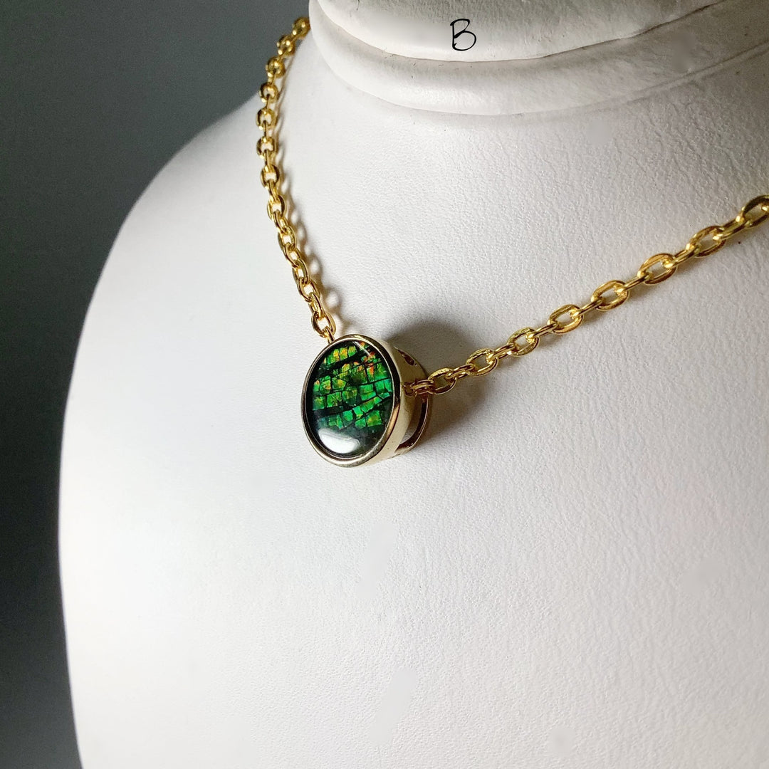 Alberta Ammolite 14K Gold Pendant - Rocks and Gems Canada