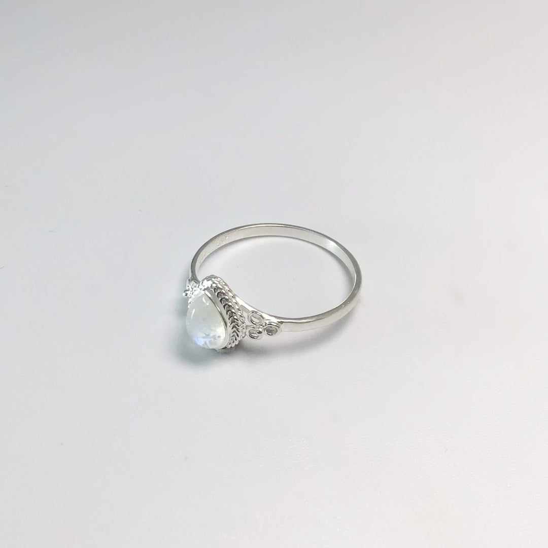 Rainbow Moonstone Ring - Rocks and Gems Canada