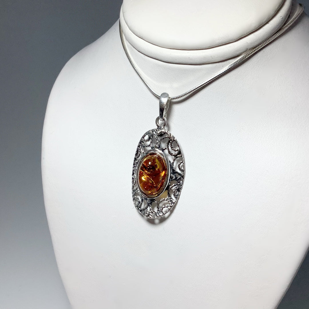 Cognac Amber Pendant - Rocks and Gems Canada