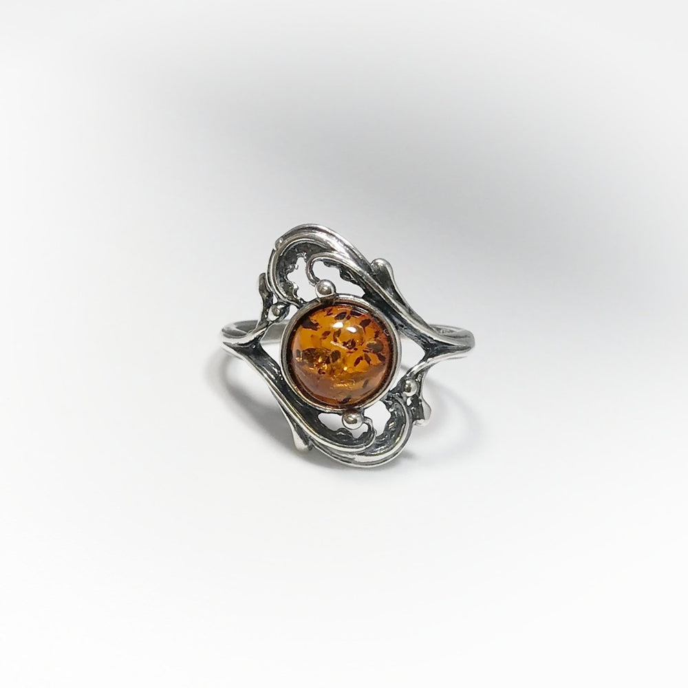 Cognac Amber Ring - Rocks and Gems Canada